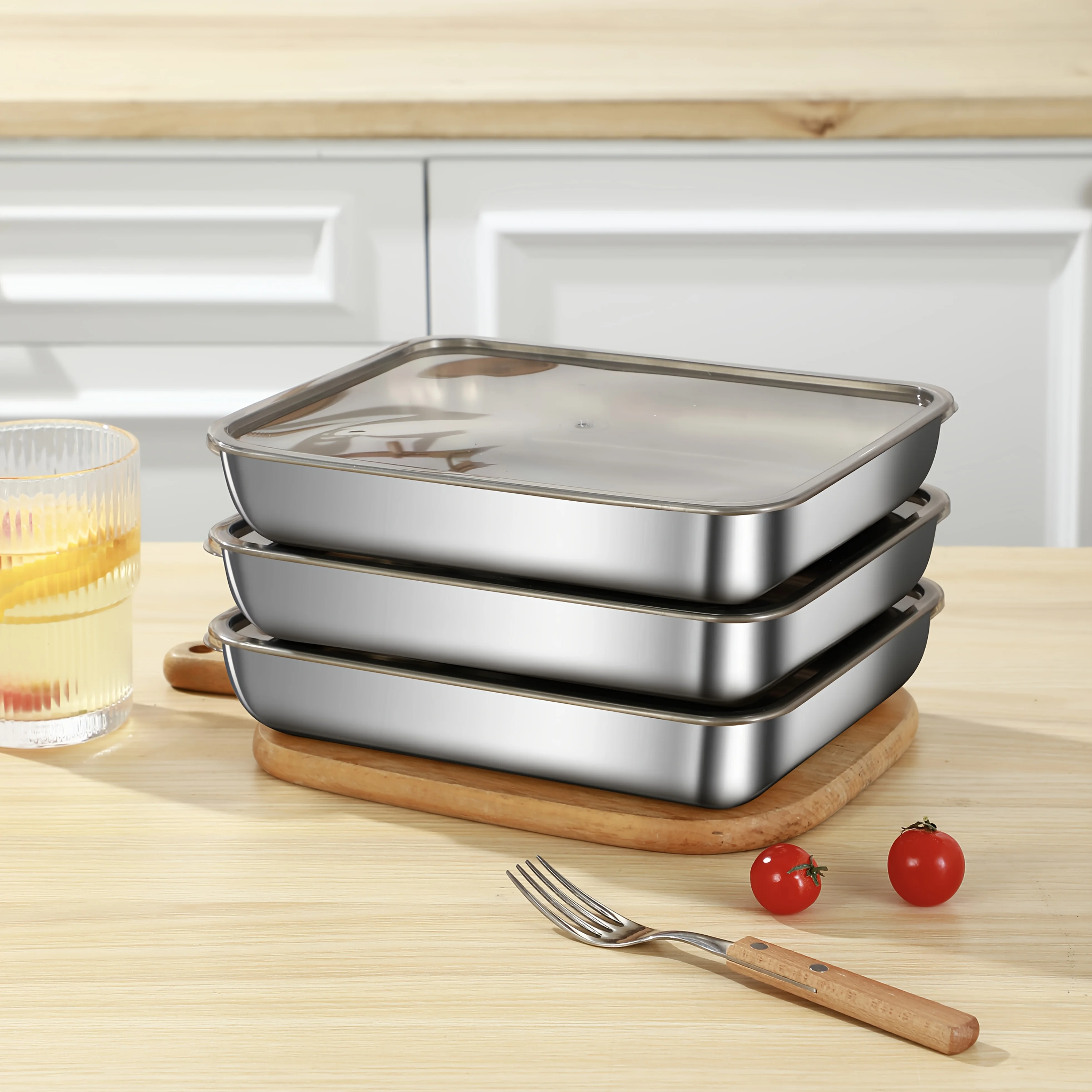 Boîte de conservation avec couvercle, idéale pour conserver les fruits et légumes, rangement de cuisine