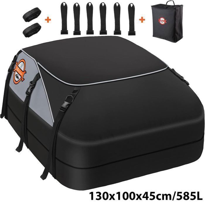 Bolsa de techo para coche Sailnovo - 585L - Cofre de techo plegable - Tejido Oxford impermeable - Compatible con o sin barras de techo