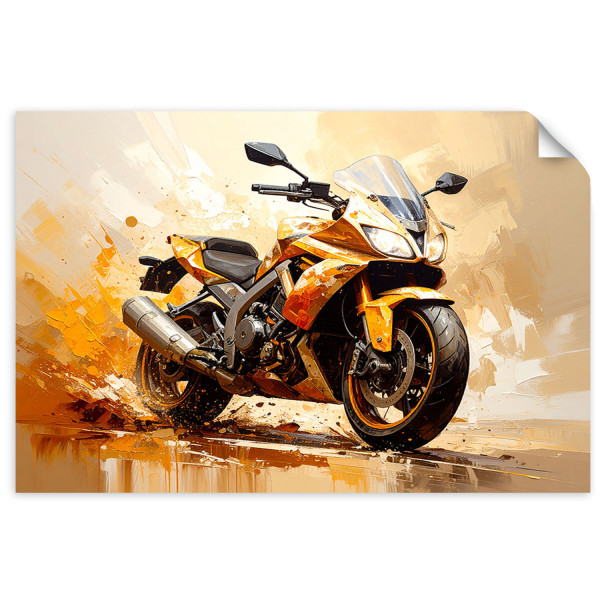 Naklejka na ścianę do salonu sypialni Feeby Motocykl Ścigacz Sportowy 30x20