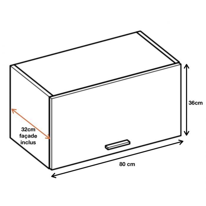 Lovia SLIM keukenwandkast, matzwart, 1 klepdeur, 80 cm breed - Cuisineandcie