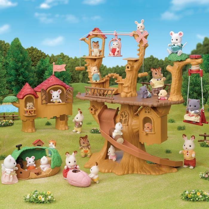 Statuetta in miniatura - SYLVANIAN FAMILIES - Baby Zip Line - Henry il coniglietto color crema - Multicolore