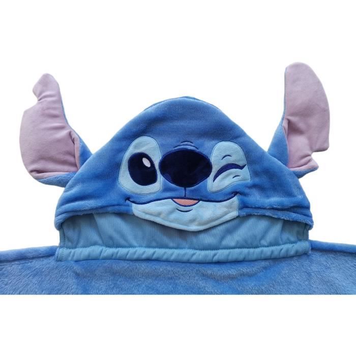 Manta polar 3D con capucha - WORLD TRADE AND TECHNOLOGIES - Stitch - 120 x 150 cm - Ultra suave - Diseño infantil