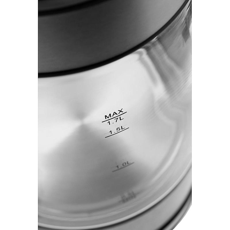 Cuisine vannkoker 1,7 l, glass/stål, Cuisine