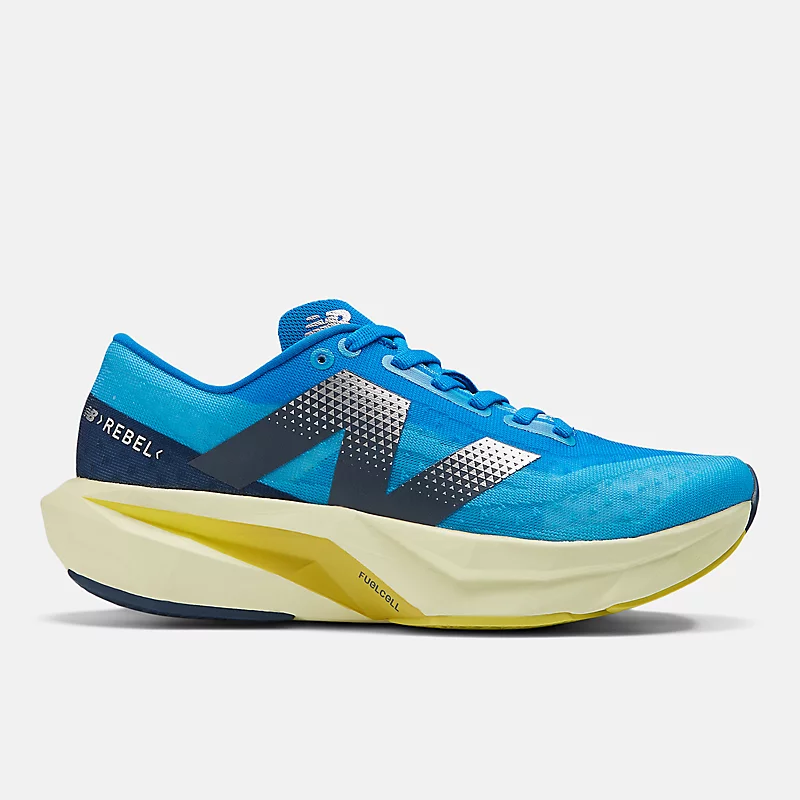 FuelCell Rebel v4 feminino - Azul Spice com Limelight e Blue Oasis