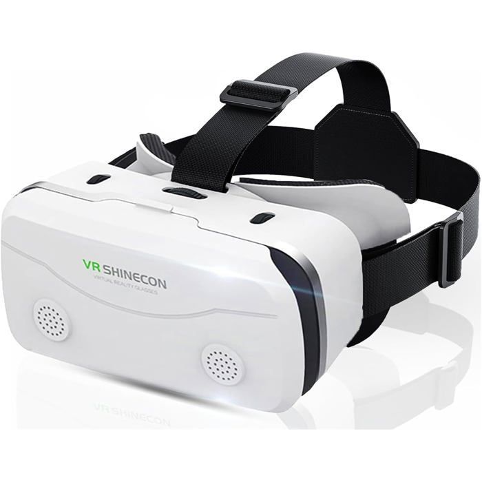 VR Headset, 3D HD Virtual Reality Headset with Blue Light Blocking, VR Glasses Compatible with Android/iOS 4.7-7.2 Inch Screens (White)