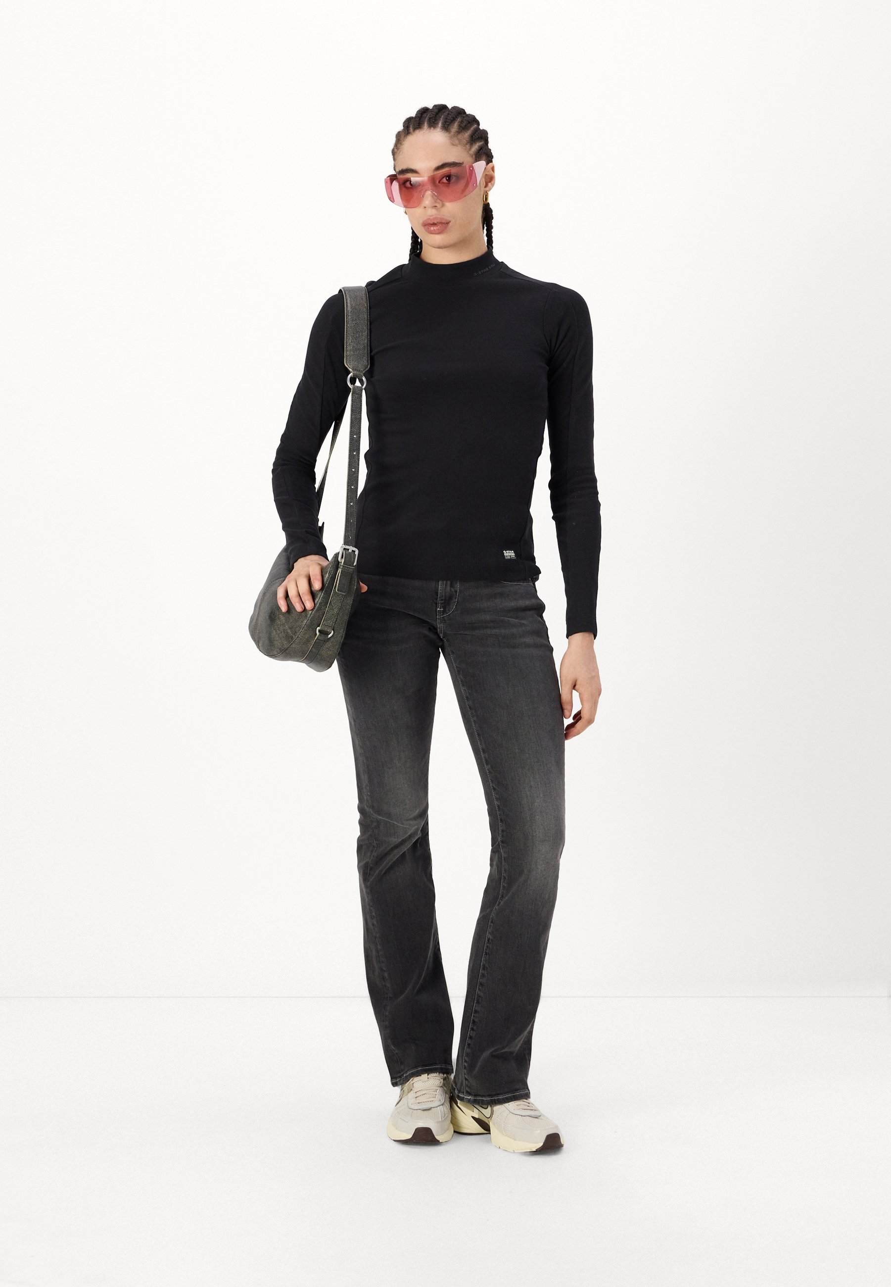 G-STAR MIDGE MID WAIST - Jeansy Bootcut - wyblakły czarny magnes