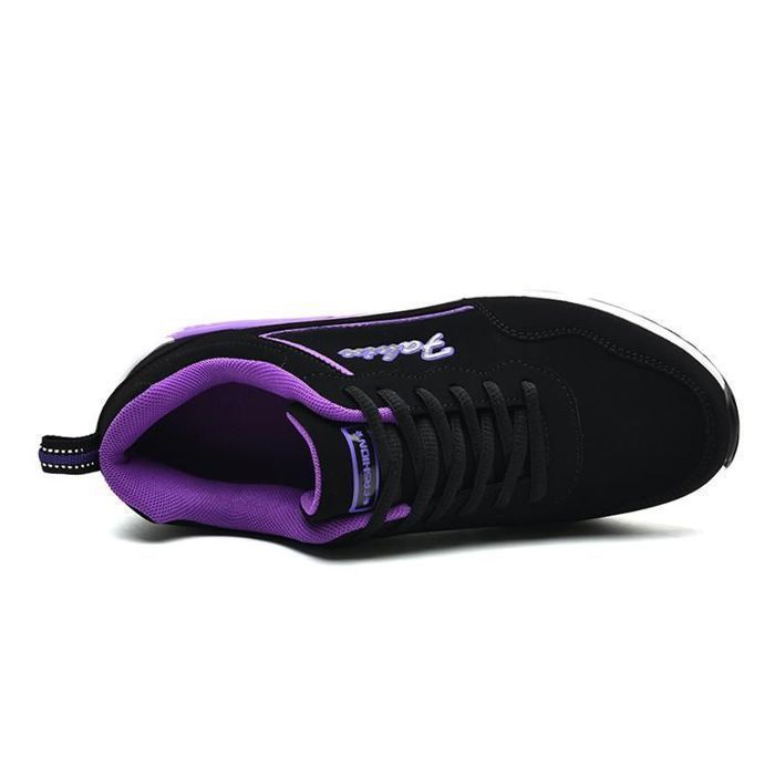 CHAUSSURES DE RUNNING Femme - HENRVIEG - Respirant et Léger - Confortable Air Antidérapant Basket - Noir Violet