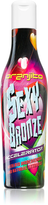 Oranjito Sexy Bronze Accelerator, leite bronzeador para uso em solário com biocomponentes e acelerador de bronzeamento, unissex.