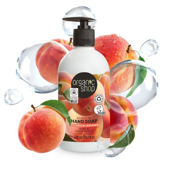 Výživné mýdlo na ruce Organic Shop Růže a broskev 500ml
