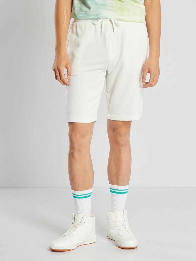 Effen fleece shorts - WIT