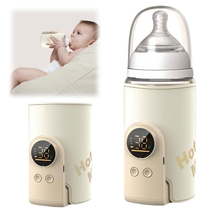 Portable Wireless Baby Bottle Warmer – 8000mAh Battery - 6 Heat Settings - 18W Fast Heating, Ideal for Travel and Home
