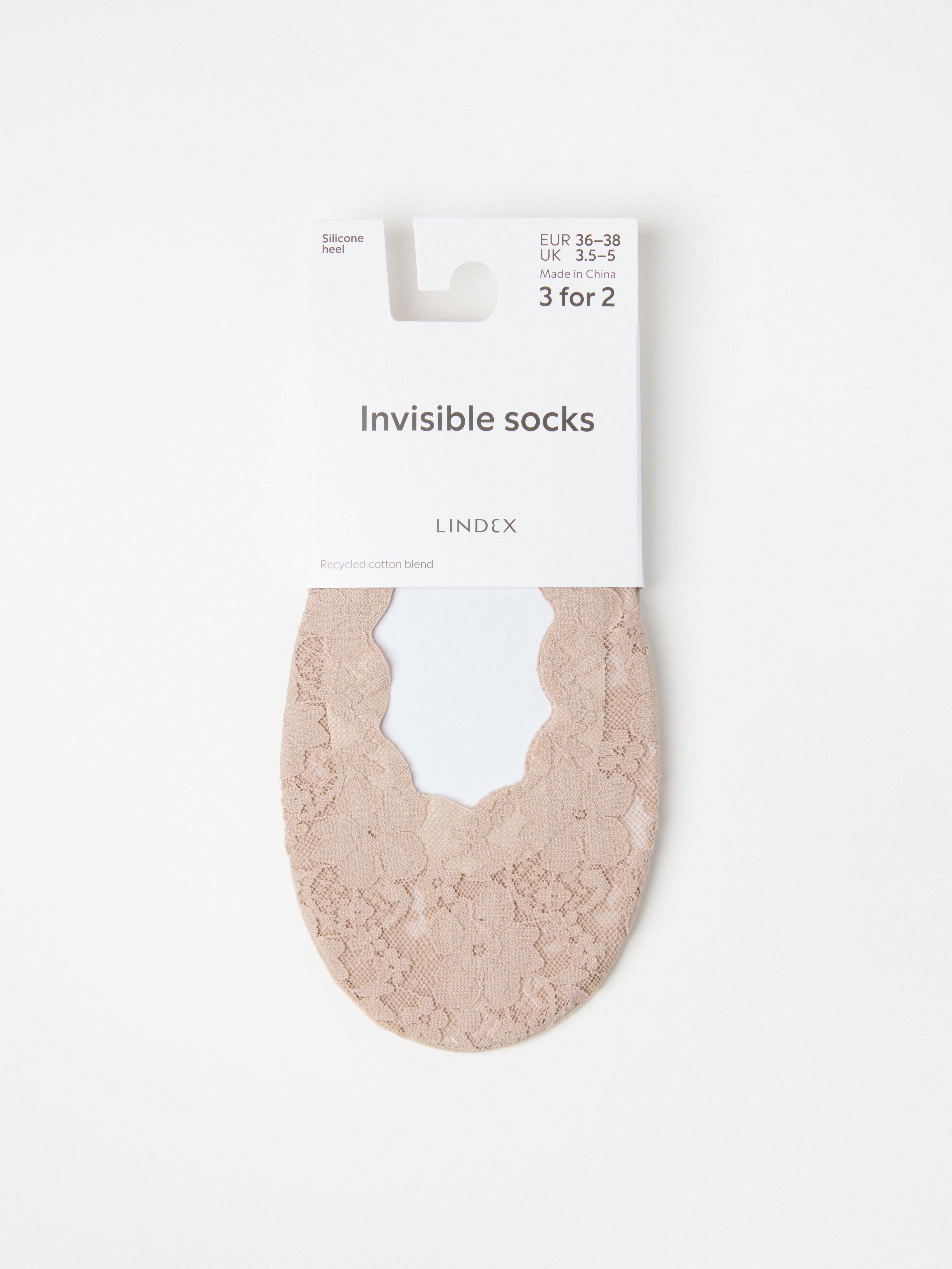 Onzichtbare kanten sokken beige