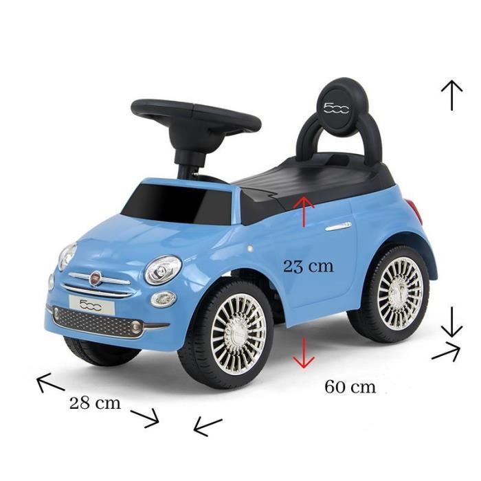 Carrinho de passeio infantil Milly Mally Fiat 500 azul - Brinquedo educativo para equilíbrio e coordenação motora - 12-36 meses