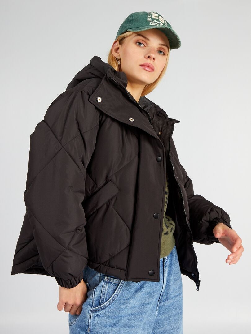 Chaqueta corta acolchada de plumón 'JDY' - Negra