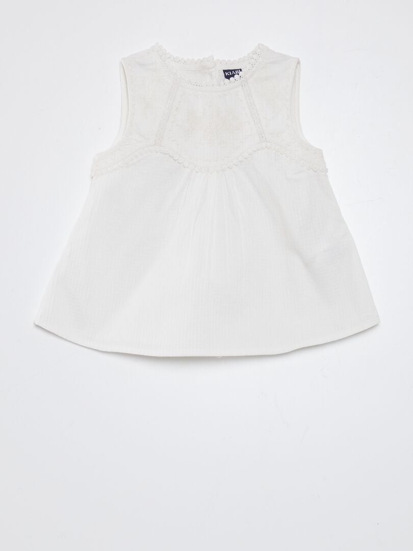 Blouse met borduurwerk - WIT