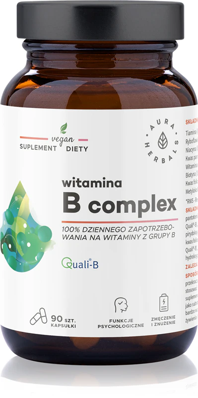 Kapsuly s vitamínom B komplexom Aura Herbals na podporu zdravia nervového systému