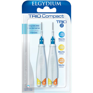 Elgydium Trio Compact smalt/blandet interdentalbørstesett (2 stk.)