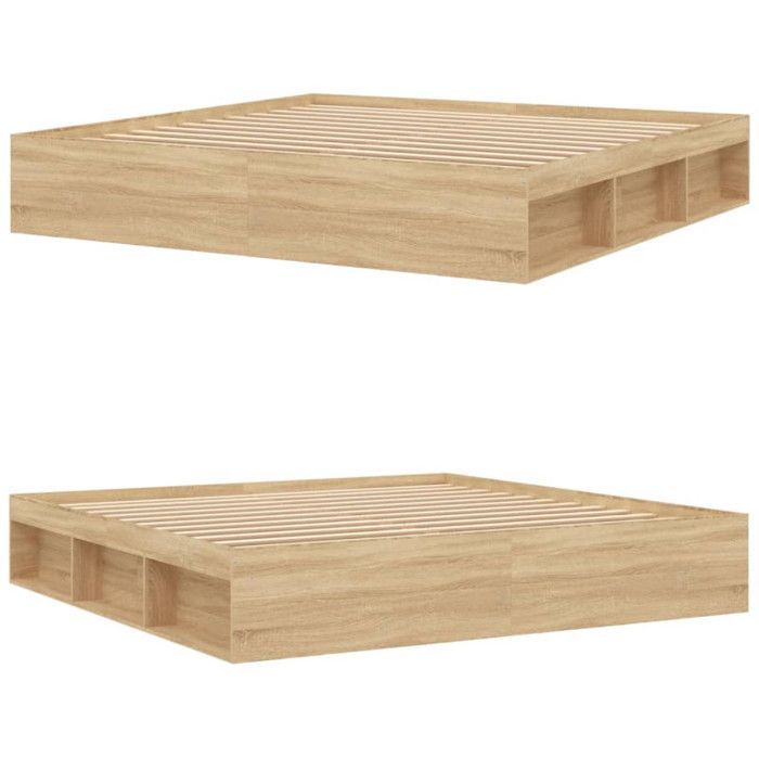 vidaXL Cadre de lit chêne sonoma 200x200 cm 3203889