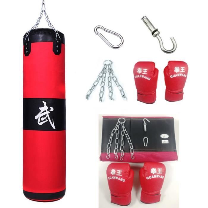 Saco de boxe - TRESOR - Kit de kickboxing - 1m - Luvas incluídas - Corrente de 25cm