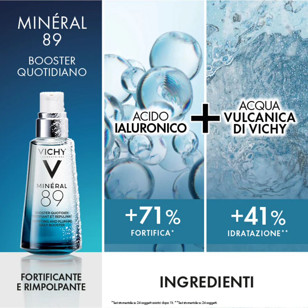 Mineral 89 Cofanetto Regalo Boost Idratazione con Minéral 89 Booster Siero + Minéral 89 Crema - Cofanetto Idratante, Siero viso idratante