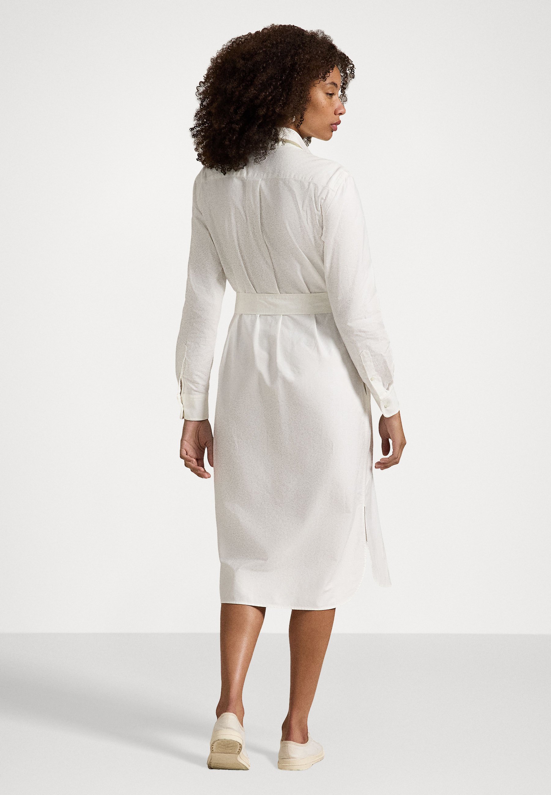 Polo Ralph Lauren BELTED COTTON OXFORD HIRTDRESS - Marškinių suknelė - balta