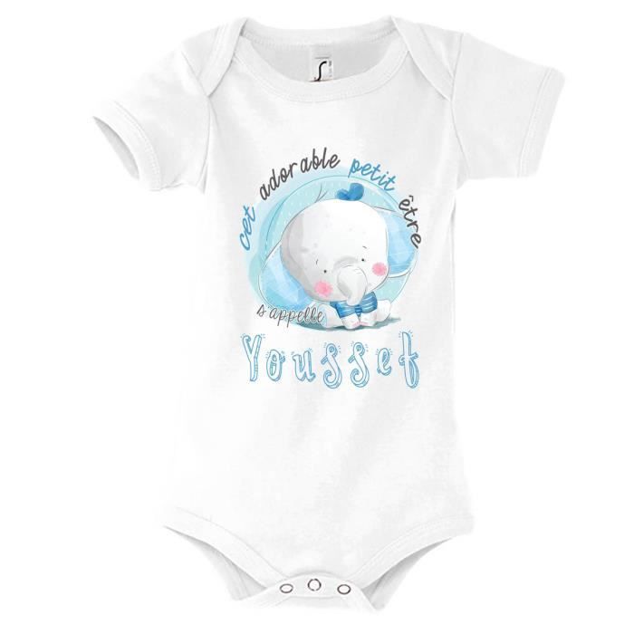 Youssef | Body con mangas para bebé niño - Colección de nombres adorables para recién nacidos