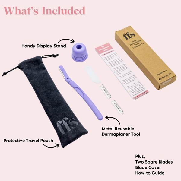 FFS Beauty Dermaplaning Gesichtspflege-Set + Ständer (Korallenlila)