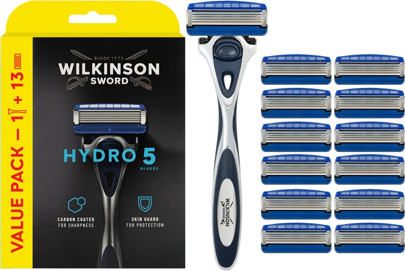 Wilkinson Sword Hydro5 Skin Protection parastais skuveklis + rezerves galviņas, 13 gab.