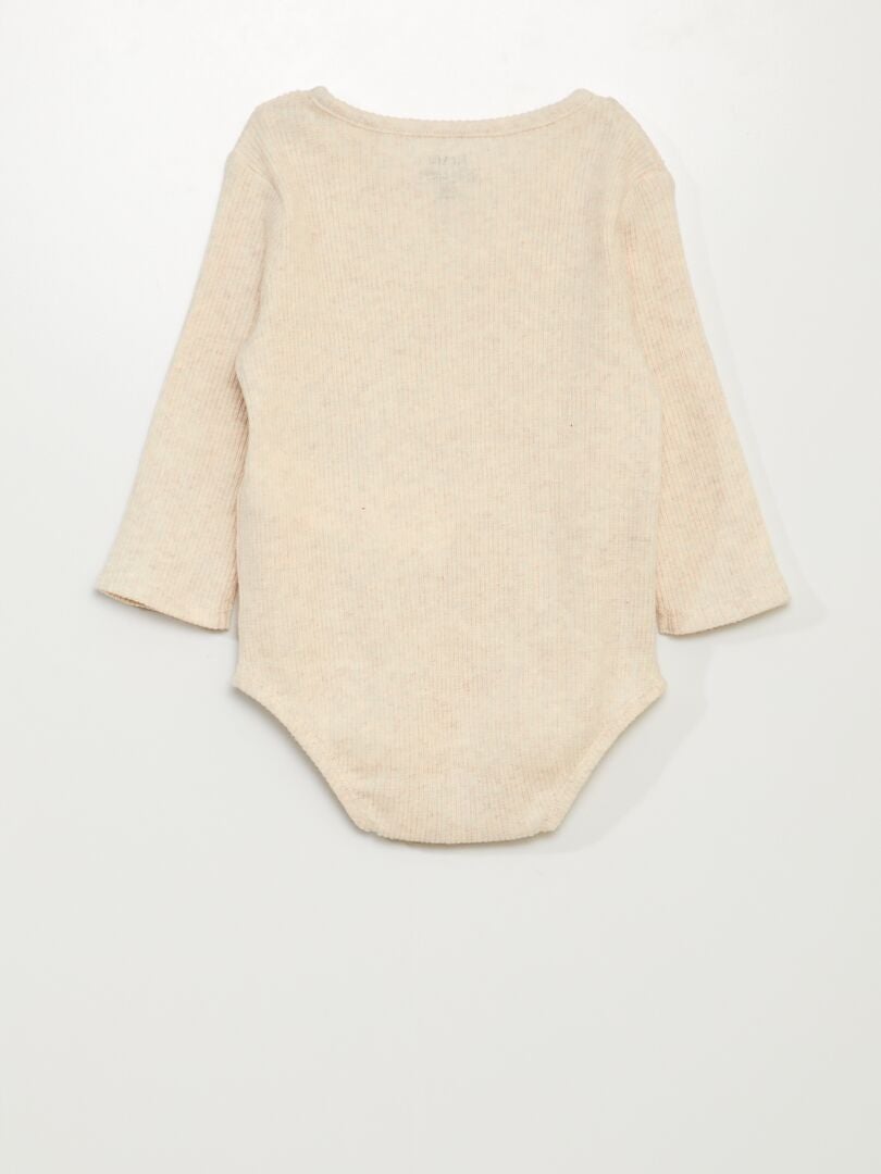 Body de punto acanalado - BEIGE