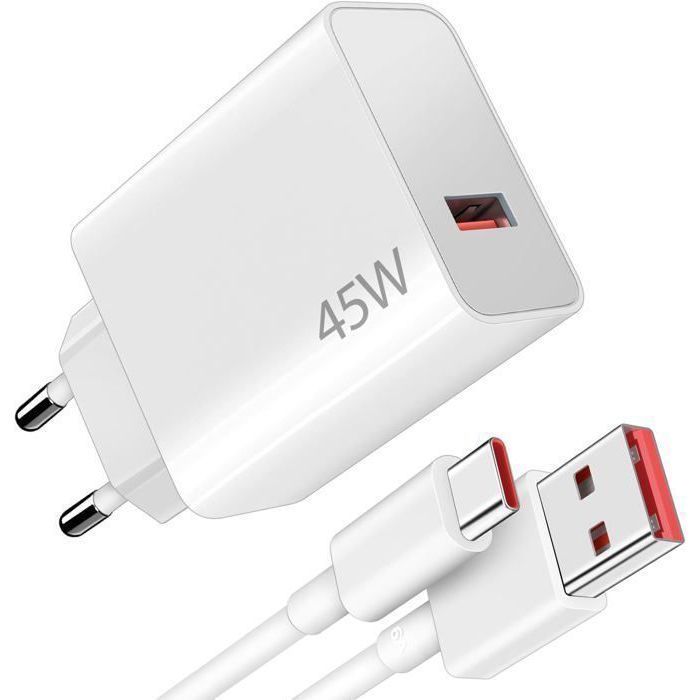45W snellader met 1 meter USB-C-kabel voor Xiaomi Redmi Note 14 5G en 14 Pro, snellader voor Xiaomi iPad 6 en 5 en Redmi iPad Pro