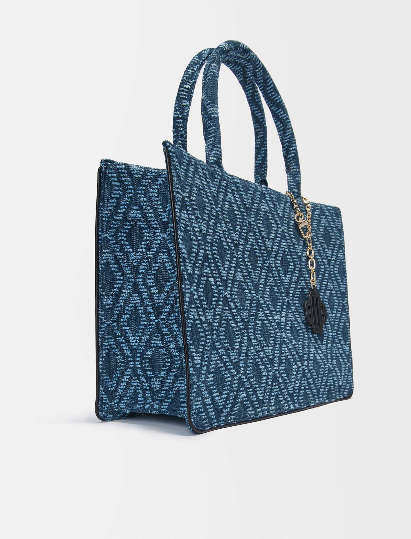 Shoppertas met grafische print - Indigo