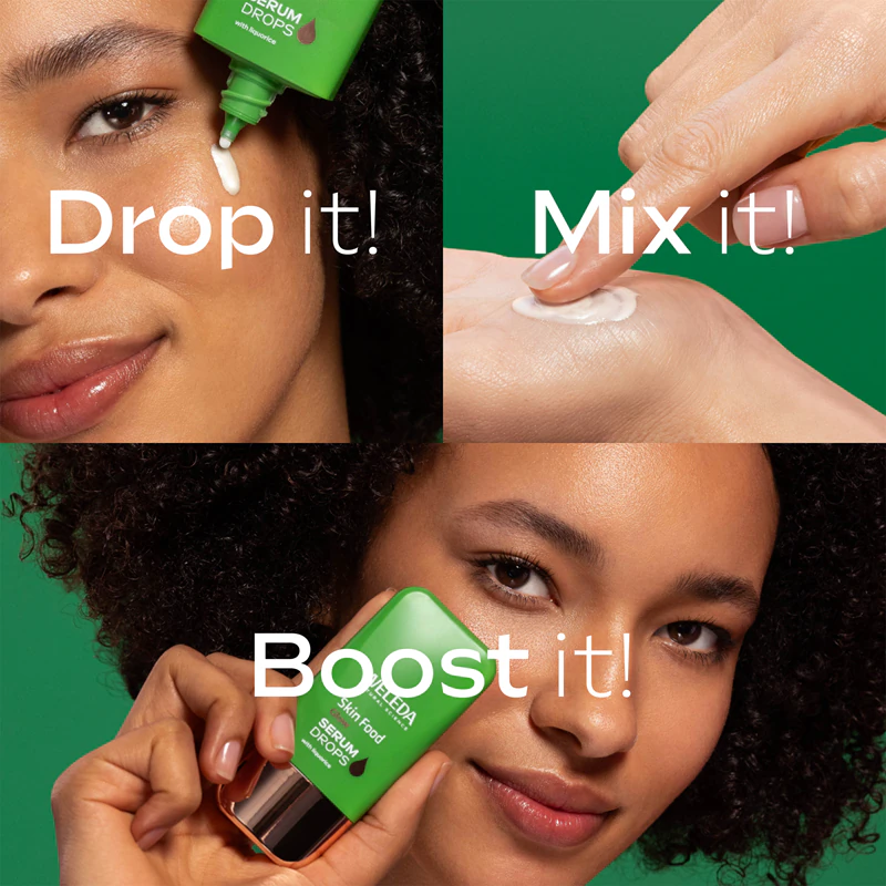 Sérum iluminador Weleda Serum Drops Skin Food Glow para uniformizar o tom da pele.