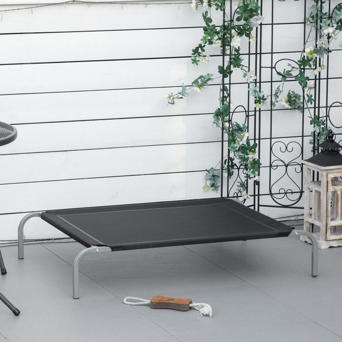 Honden-/kattenmand - PawHut - Extra Comfort - Op poten - Microgeperforeerd Textilene - 110 x 75 x 20 cm - Zwart