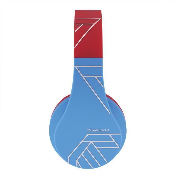 Bluetooth Headphones - POWERLOCUS - Children's - Blue-Red - Foldable - On-ear