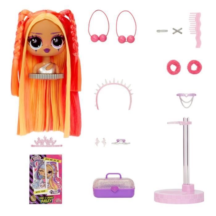 Muñeca LOL Surprise Tweens Surprise Swap Fashion Doll - Buns-2- Braids Bailey - 1 muñeca Tweens de 17 cm, 1 mini cabeza para peinar y accesorios.