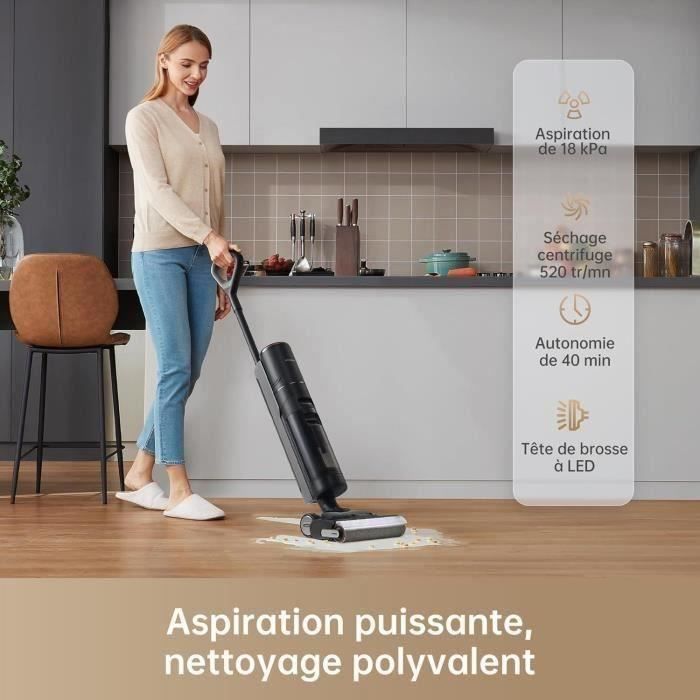Aspirador de pó e água DREAME H13 Pro - Lavagem a 60°C - Secagem com ar quente em 30 minutos - Limpeza automática com dupla rotação - Escova com LED