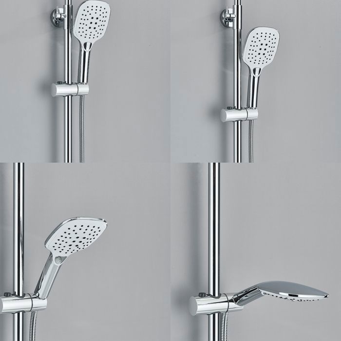 Coluna de chuveiro cromada de 8 polegadas, conjunto de chuveiro em aço inoxidável com ducha.