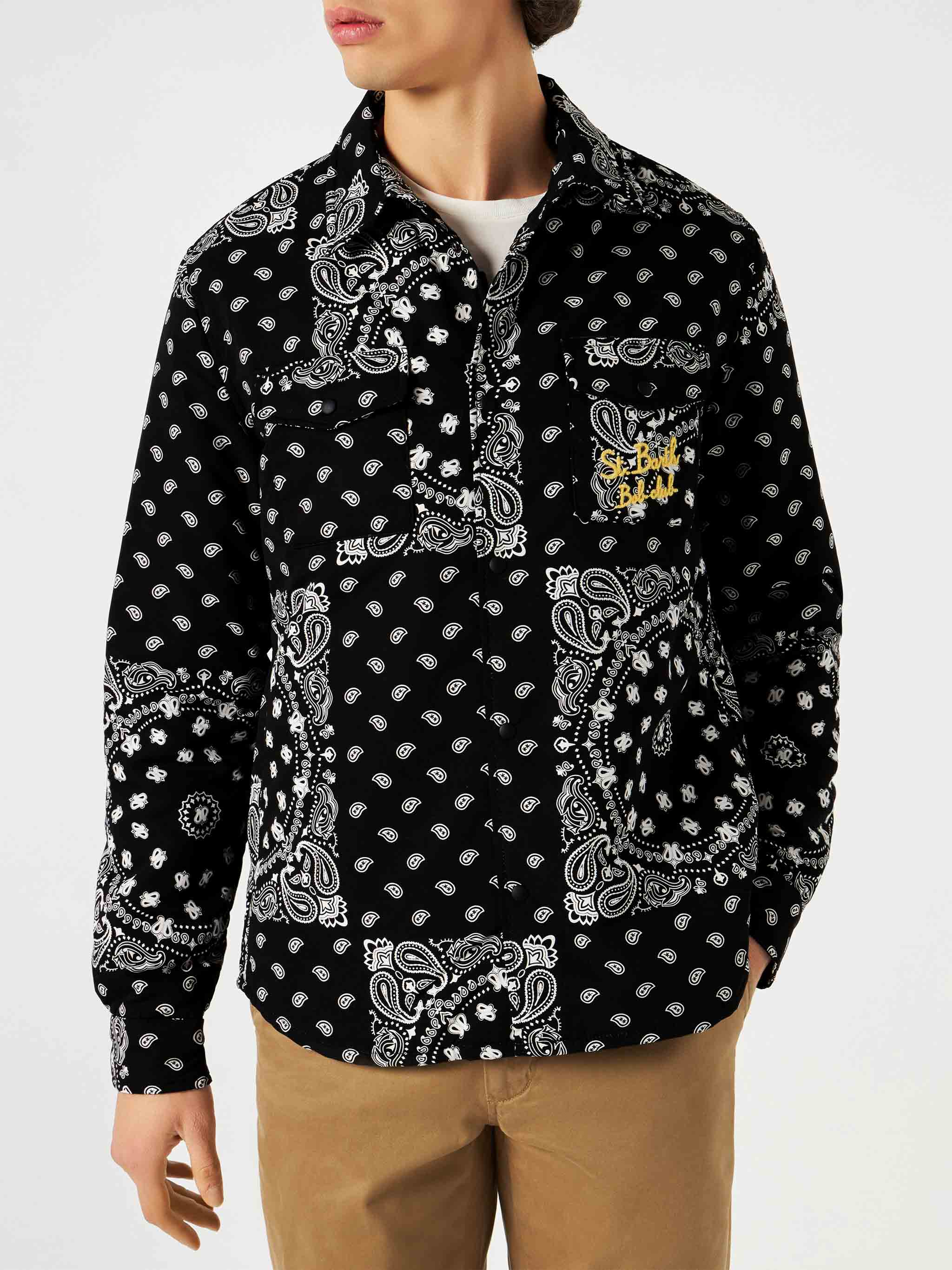Oversized shirt met zak en St. Barth Bob Club-borduurwerk.
