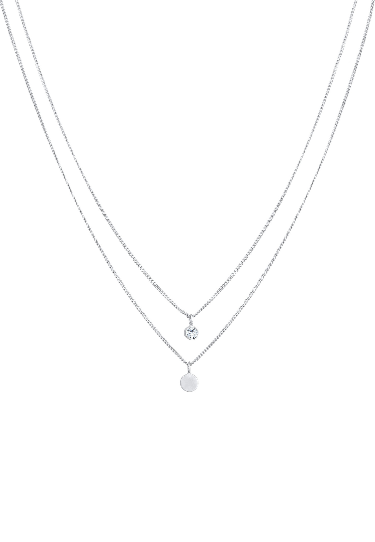 Elli Femmes couches plaquette basique avec cristal en argent sterling 925
