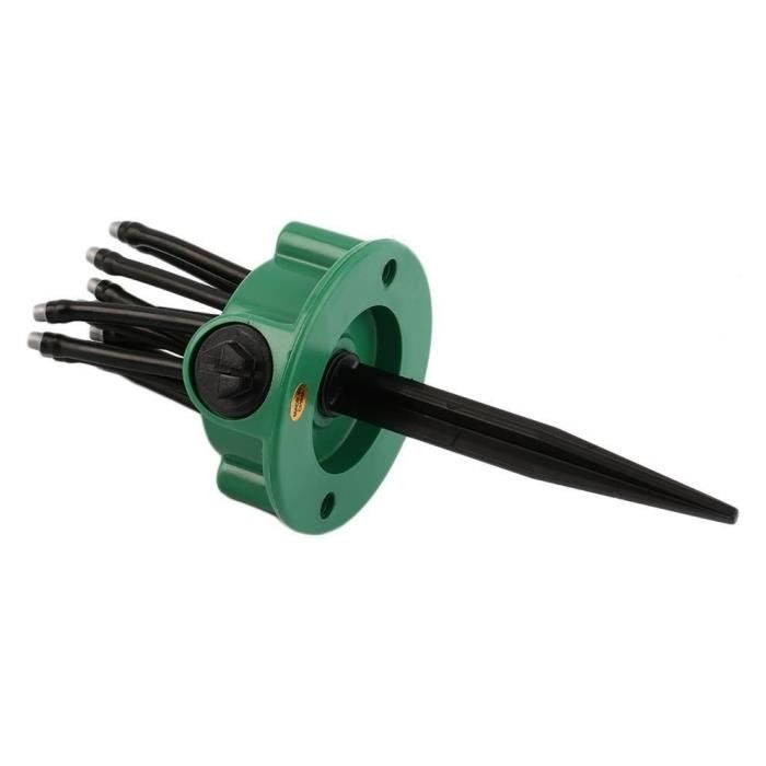Aspersor de jardín giratorio de 360 grados con 12 aspersores automáticos - Verde