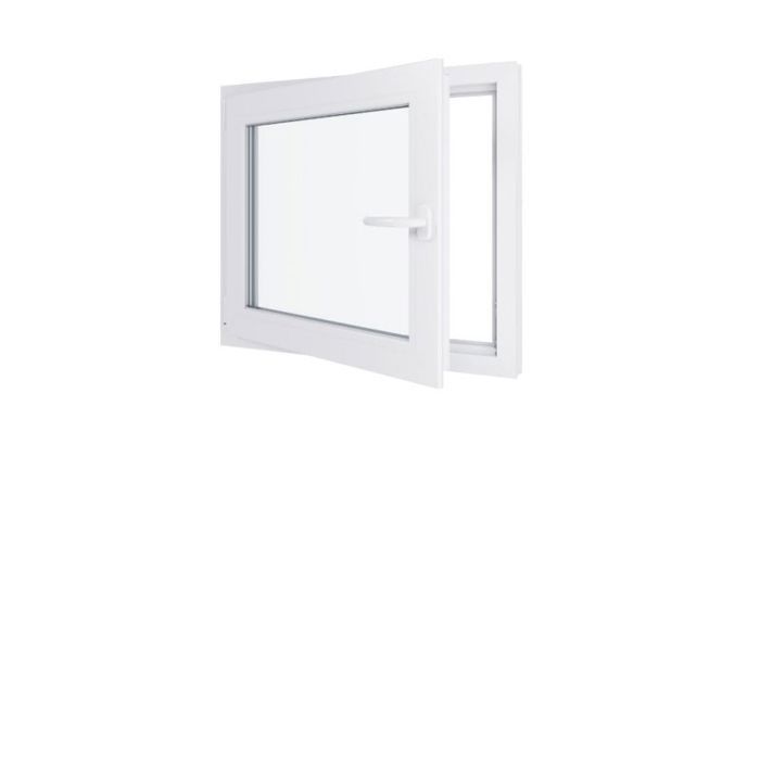 Fenêtre PVC - LxH 800x700 mm -Triple Vitrage - Blanc -poignée à droite