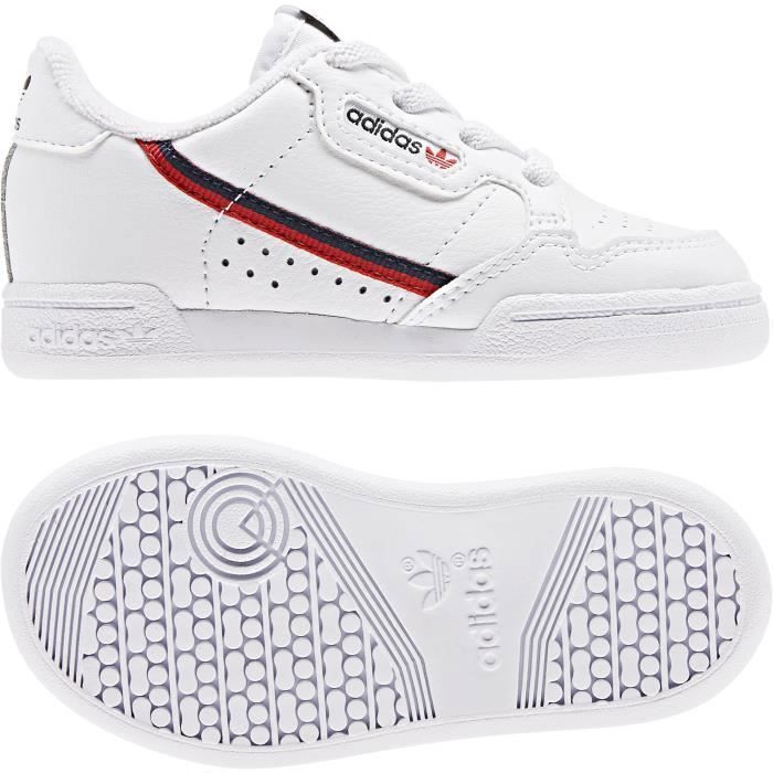 Chaussures de lifestyle bébé - ADIDAS ORIGINALS - Continental 80 - Cuir - Lacets - Blanc