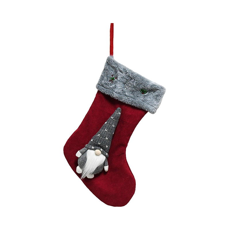 Hjem Julestrømpe 46 cm LED pepperkake/julenisse