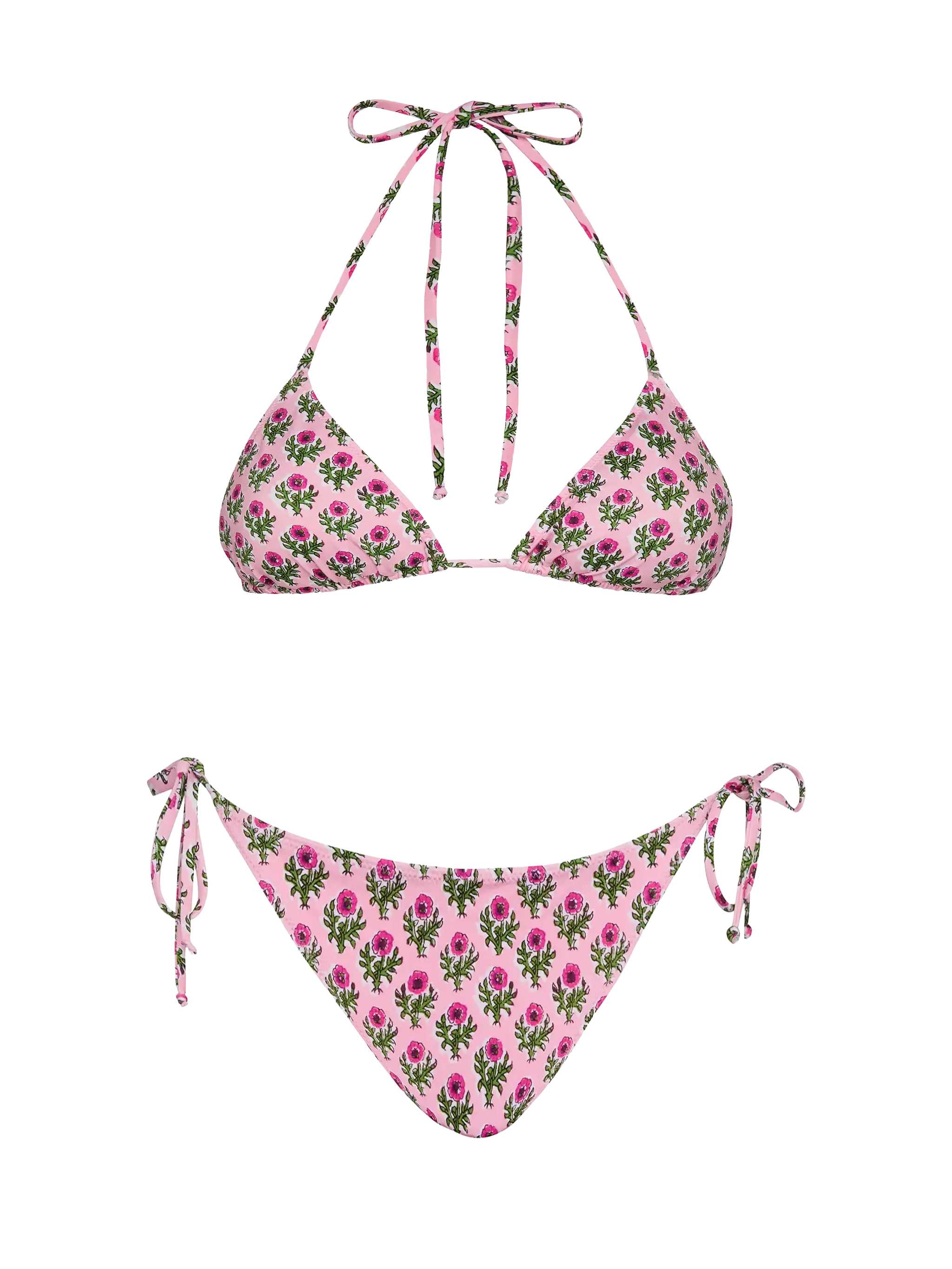 Leah Virgo driehoekige bikini met bloemenprint