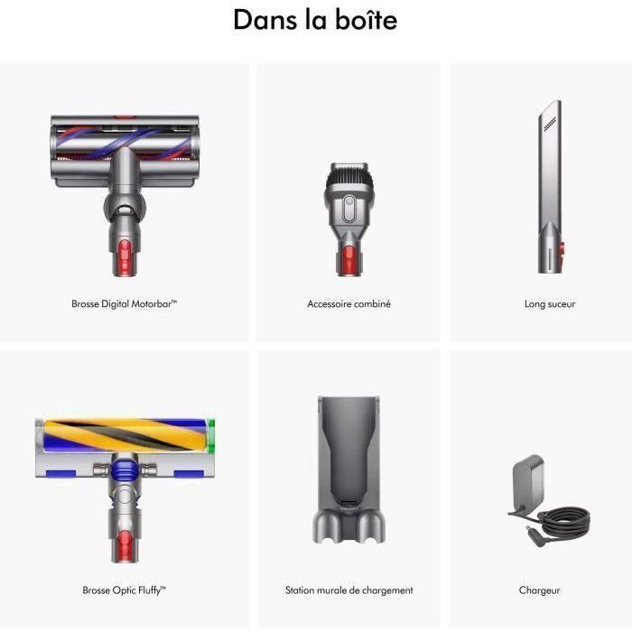 DYSON V15 Detect Absolute - Draadloze stofzuiger - 240 AW vermogen - Tot 60 minuten gebruiksduur - Borstel met geïntegreerde verlichting