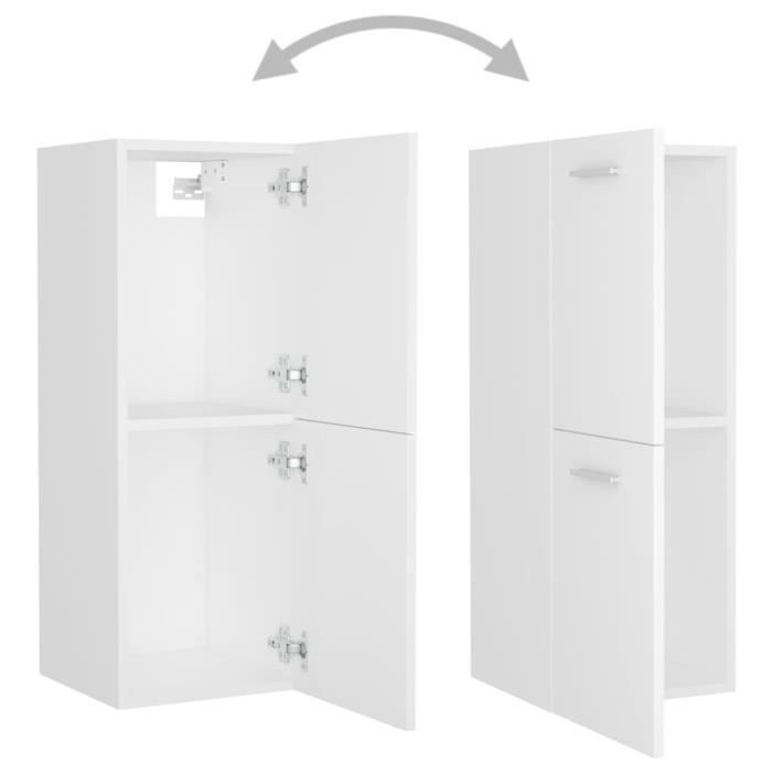 Bathroom furniture set - vidaXL - 3070910 - White - Engineered wood - Spacious storage
