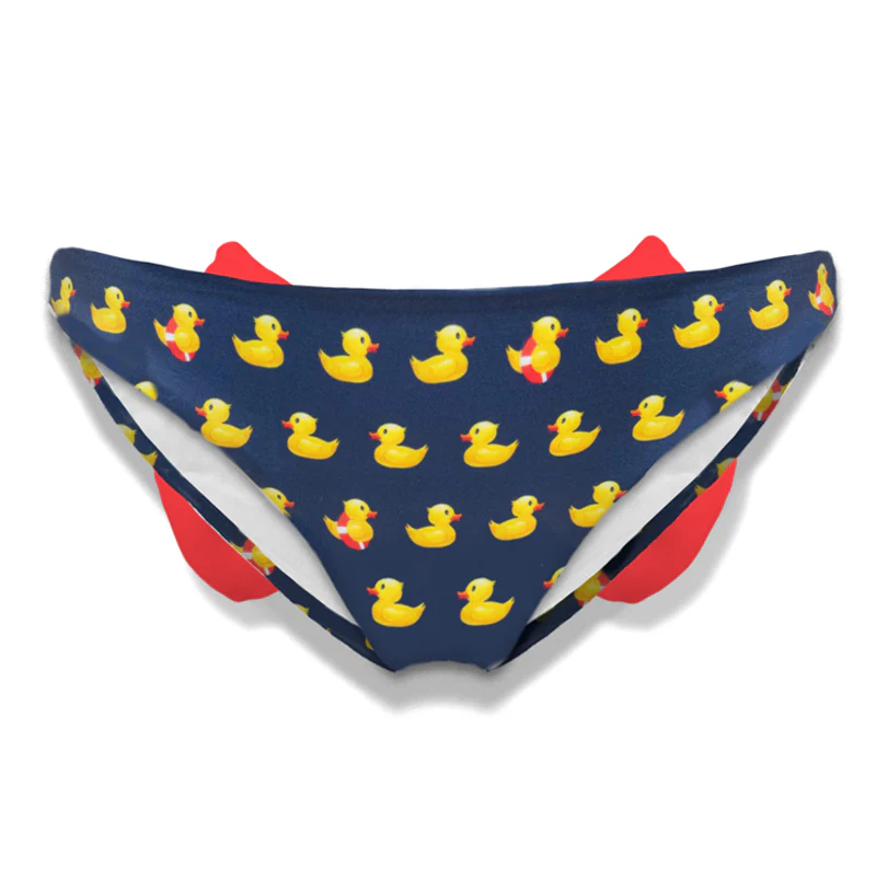 Slip mare bimba con stampa paperelle e fiocco