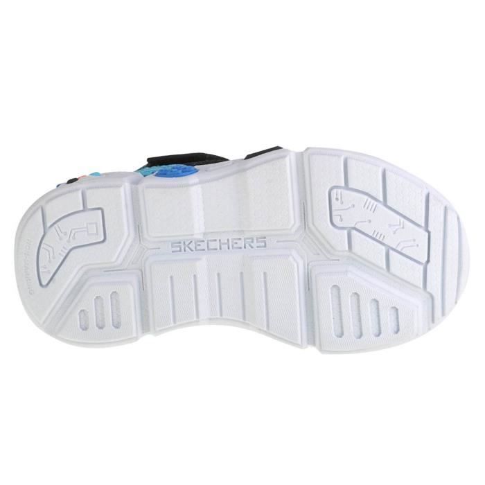 Skechers Lil Gametronix 402262N-BKMT — Scarpe da ginnastica stringate nere da ragazzo, tomaia sintetica, suola piatta
