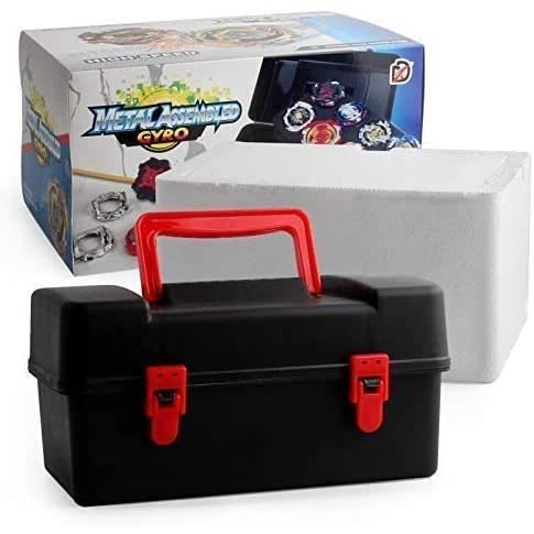 12 nuove trottole con 2 lanciatori turbo Burst, gioco Arena, Gyro Pocket Box Pro (nero) - Regalo per bambini