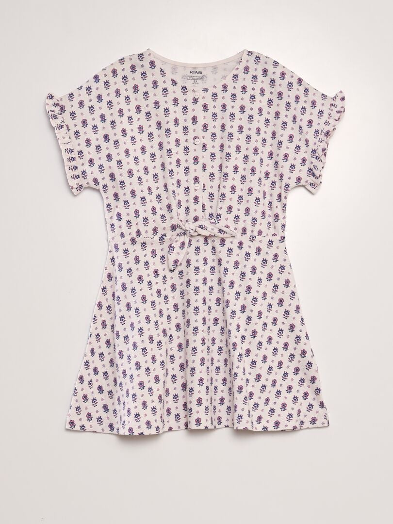 Jurk met ruches - BEIGE